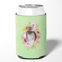 Load image into Gallery viewer, Shih Tzu Green Flowers Can or Bottle Hugger CK4344CC