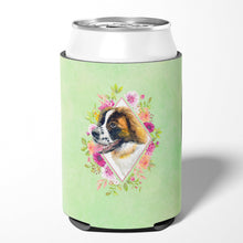 Load image into Gallery viewer, Saint Bernard #2 Green Flowers Can or Bottle Hugger CK4347CC