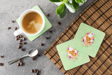 Load image into Gallery viewer, Toy Terrier Green Flowers Coasters - Set of 4 Lightweight Foam, Absorbent Drink Coasters  CK4350FC
