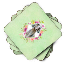 Load image into Gallery viewer, Weimaraner Green Flowers Coasters - Set of 4 Lightweight Foam, Absorbent Drink Coasters  CK4351FC