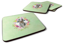 Load image into Gallery viewer, Weimaraner Green Flowers Coasters - Set of 4 Lightweight Foam, Absorbent Drink Coasters  CK4351FC