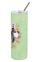 Load image into Gallery viewer, Weimaraner Green Flowers Double Walled Stainless Steel 20 oz Skinny Tumbler CK4351TBL20