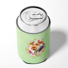 Load image into Gallery viewer, Welsh Terrier Green Flowers Can or Bottle Hugger CK4352CC