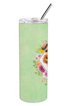 Load image into Gallery viewer, Welsh Terrier Green Flowers Double Walled Stainless Steel 20 oz Skinny Tumbler CK4352TBL20