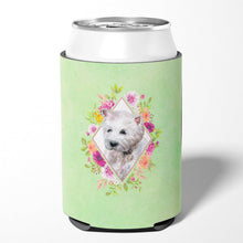 Load image into Gallery viewer, West Highland White Terrier Green Flowers Can or Bottle Hugger CK4353CC