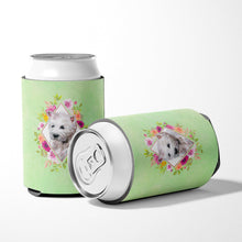 Load image into Gallery viewer, West Highland White Terrier Green Flowers Can or Bottle Hugger CK4353CC
