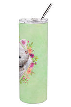 Load image into Gallery viewer, West Highland White Terrier Green Flowers Double Walled Stainless Steel 20 oz Skinny Tumbler CK4353TBL20