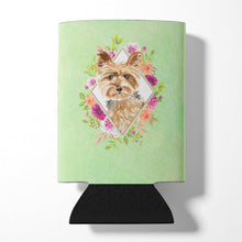 Load image into Gallery viewer, Yorkie Green Flowers Can or Bottle Hugger CK4357CC