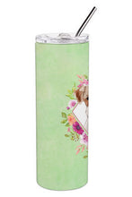 Load image into Gallery viewer, Jack Russell Terrier Green Flowers Double Walled Stainless Steel 20 oz Skinny Tumbler CK4358TBL20