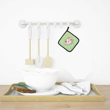 Load image into Gallery viewer, Fox Terrier Green Flowers Pot Holders - Set of 2 - Heat-Resistant Kitchen Essentials CK4359PTHD