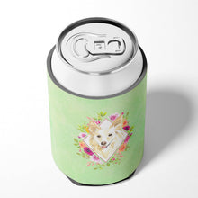 Load image into Gallery viewer, White Collie Green Flowers Can or Bottle Hugger CK4361CC