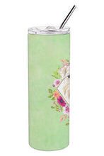 Load image into Gallery viewer, Wheaten Terrier Green Flowers Double Walled Stainless Steel 20 oz Skinny Tumbler CK4362TBL20