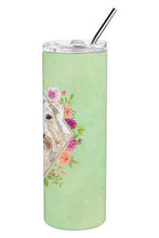 Load image into Gallery viewer, Wheaten Terrier Green Flowers Double Walled Stainless Steel 20 oz Skinny Tumbler CK4362TBL20