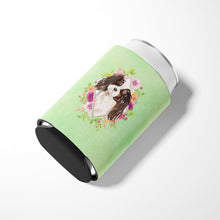 Load image into Gallery viewer, Tricolor Cavalier Spaniel Green Flowers Can or Bottle Hugger CK4366CC