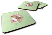 Load image into Gallery viewer, Dachshund Green Flowers Coasters - Set of 4 Lightweight Foam, Absorbent Drink Coasters  CK4367FC
