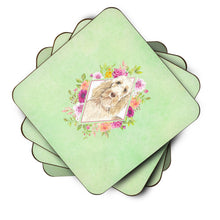Load image into Gallery viewer, Spinone Italiano Green Flowers Coasters - Set of 4 Lightweight Foam, Absorbent Drink Coasters  CK4369FC