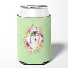 Load image into Gallery viewer, Siberian Husky Green Flowers Can or Bottle Hugger CK4370CC