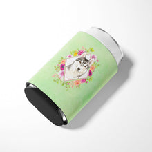Load image into Gallery viewer, Siberian Husky Green Flowers Can or Bottle Hugger CK4370CC