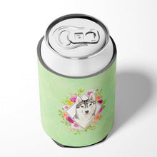 Load image into Gallery viewer, Siberian Husky Green Flowers Can or Bottle Hugger CK4370CC