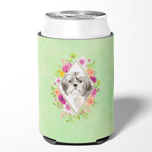 Load image into Gallery viewer, Shih Tzu Puppy Green Flowers Can or Bottle Hugger CK4371CC