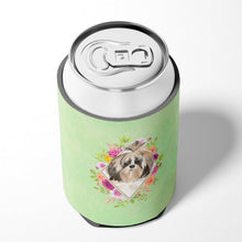 Load image into Gallery viewer, Shih Tzu Green Flowers Can or Bottle Hugger CK4372CC