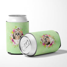 Load image into Gallery viewer, Shih Tzu Green Flowers Can or Bottle Hugger CK4372CC