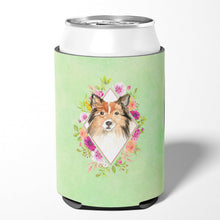 Load image into Gallery viewer, Sheltie Green Flowers Can or Bottle Hugger CK4373CC