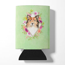 Load image into Gallery viewer, Sheltie Green Flowers Can or Bottle Hugger CK4373CC