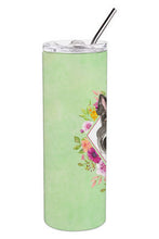 Load image into Gallery viewer, Scottish Terrier Green Flowers Double Walled Stainless Steel 20 oz Skinny Tumbler CK4374TBL20