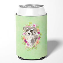 Load image into Gallery viewer, Schnauzer #1 Green Flowers Can or Bottle Hugger CK4375CC