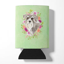 Load image into Gallery viewer, Schnauzer #1 Green Flowers Can or Bottle Hugger CK4375CC