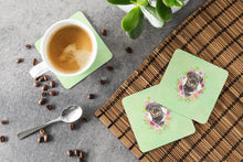 Load image into Gallery viewer, Rottweiler Green Flowers Coasters - Set of 4 Lightweight Foam, Absorbent Drink Coasters  CK4377FC