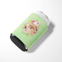 Load image into Gallery viewer, Pomeranian Green Flowers Can or Bottle Hugger CK4379CC