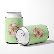 Load image into Gallery viewer, Pomeranian Green Flowers Can or Bottle Hugger CK4379CC
