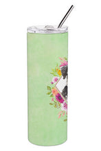 Load image into Gallery viewer, Schnauzer #2 Green Flowers Double Walled Stainless Steel 20 oz Skinny Tumbler CK4382TBL20
