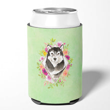 Load image into Gallery viewer, Alaskan Malamute Green Flowers Can or Bottle Hugger CK4384CC