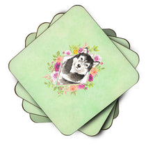 Load image into Gallery viewer, Alaskan Malamute Green Flowers Coasters - Set of 4 Lightweight Foam, Absorbent Drink Coasters  CK4384FC
