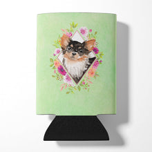 Load image into Gallery viewer, Longhaired Chihuahua Green Flowers Can or Bottle Hugger CK4385CC