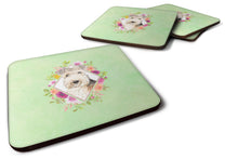Load image into Gallery viewer, Lakeland Terrier Green Flowers Coasters - Set of 4 Lightweight Foam, Absorbent Drink Coasters  CK4386FC