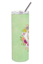 Load image into Gallery viewer, Lakeland Terrier Green Flowers Double Walled Stainless Steel 20 oz Skinny Tumbler CK4386TBL20