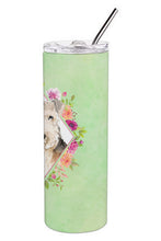 Load image into Gallery viewer, Lakeland Terrier Green Flowers Double Walled Stainless Steel 20 oz Skinny Tumbler CK4386TBL20