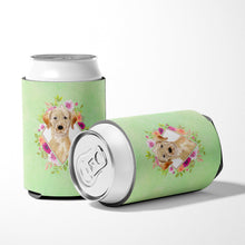 Load image into Gallery viewer, Yellow Lab Green Flowers Can or Bottle Hugger CK4387CC