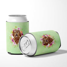 Load image into Gallery viewer, Labradoodle Green Flowers Can or Bottle Hugger CK4388CC