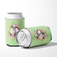 Load image into Gallery viewer, Italian Greyhound Green Flowers Can or Bottle Hugger CK4390CC