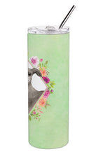 Load image into Gallery viewer, Italian Greyhound Green Flowers Double Walled Stainless Steel 20 oz Skinny Tumbler CK4390TBL20