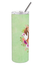Load image into Gallery viewer, Vizsla Green Flowers Double Walled Stainless Steel 20 oz Skinny Tumbler CK4392TBL20