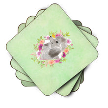 Load image into Gallery viewer, Grey Standard Poodle Green Flowers Coasters - Set of 4 Lightweight Foam, Absorbent Drink Coasters  CK4393FC