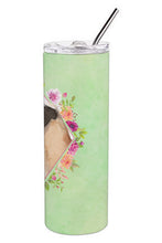Load image into Gallery viewer, Fawn Great Dane Green Flowers Double Walled Stainless Steel 20 oz Skinny Tumbler CK4394TBL20