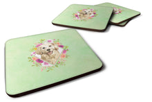 Load image into Gallery viewer, Golden Retriever Green Flowers Coasters - Set of 4 Lightweight Foam, Absorbent Drink Coasters  CK4395FC