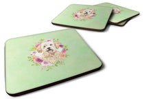 Load image into Gallery viewer, Goldendoodle Green Flowers Coasters - Set of 4 Lightweight Foam, Absorbent Drink Coasters  CK4396FC